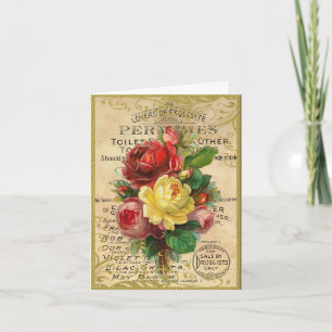 Antique French Roses Thank You Card