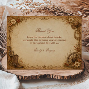 Antique Frontier Rustic Thank You Card