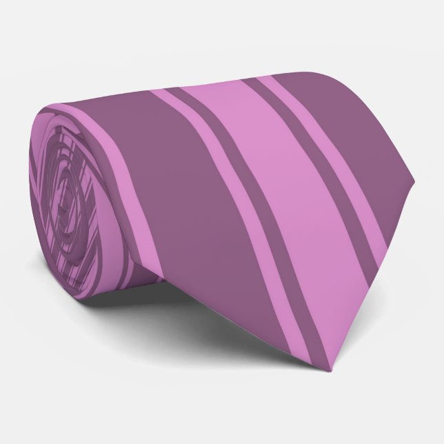 Antique fuchsia Colour Stripe Funky Pattern Tie (Rolled)