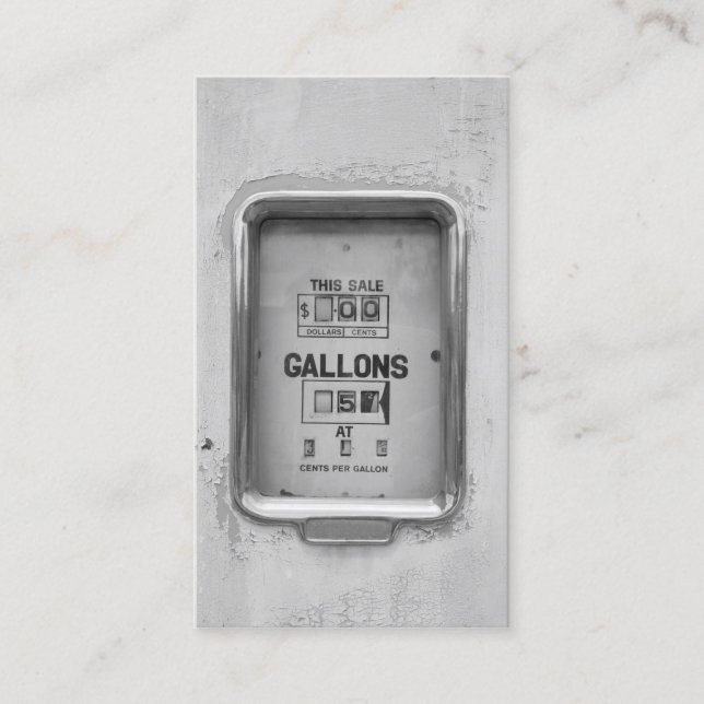 Antique Fuel Bowser Photograph - Business Card (Front)