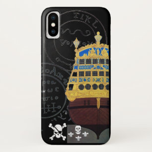 ANTIQUE GALLEON AND PIRATE TREASURE MAPS iPhone X CASE