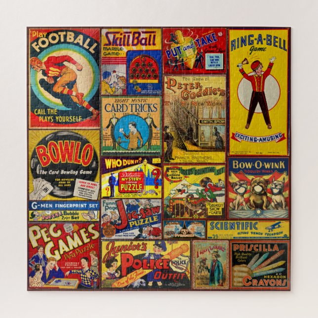 ANTIQUE GAME AND TOY BOX ART JIGSAW PUZZLE (Vertical)