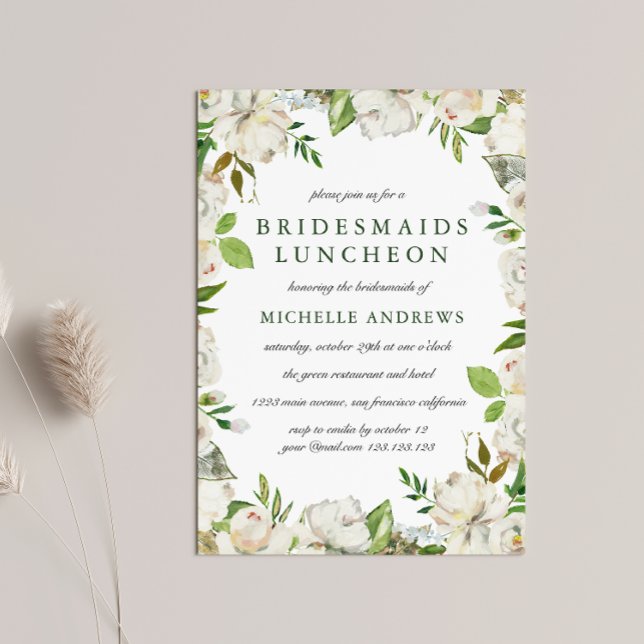 Antique Garden  Chic Bridesmaids Luncheon Wedding Invitation (Creator Uploaded)