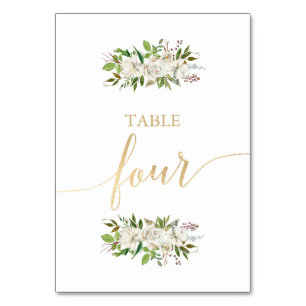 Antique Garden   Floral WEDDING GOLD TABLE CARD 4