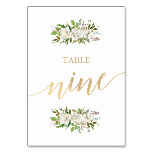 Antique Garden   Floral WEDDING GOLD TABLE CARD 9