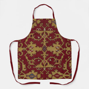 Antique Geometric Oriental Persian Red Pattern Apron