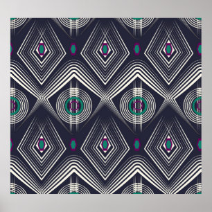 Antique Geometric Ornament, Stylish Texture. Poster