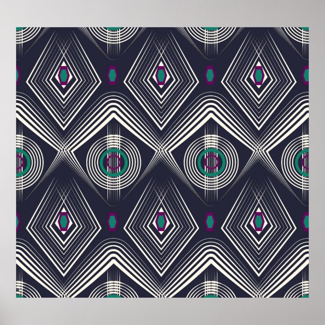 Antique Geometric Ornament, Stylish Texture. Poster (Front)