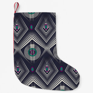 Antique Geometric Ornament, Stylish Texture. Small Christmas Stocking
