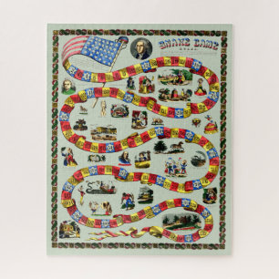 Antique George Washington Snake Board Game Print Jigsaw Puzzle