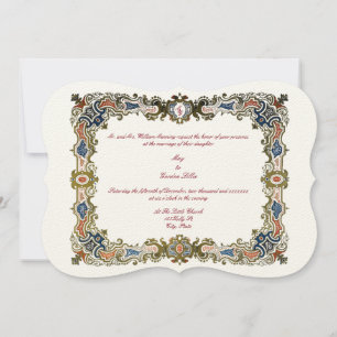Antique Georgian Era Border Wedding Invitation