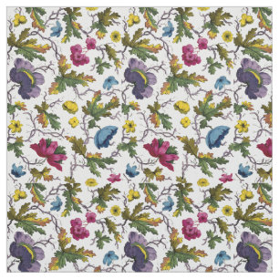 Antique Georgian Era Floral Pattern Print Fabric