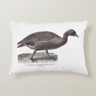 antique German avian print Wildgans wild goose Decorative Cushion