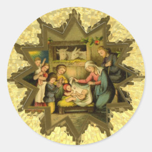 Antique German Nativity on Sticker