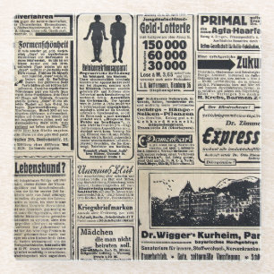 Antique German Newspaper Advertisements 1917 Glass Coaster