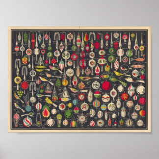 Antique German Ornaments Poster