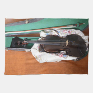 Antique German Violin Tea Towel