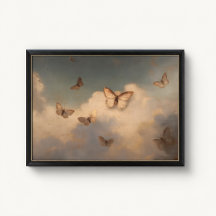 Antique Gilded Butterfly Sky Poster