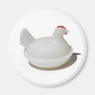Antique Glass Chicken Magnet