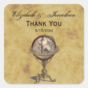 Antique Globe, Distressed BG Envelope Seals