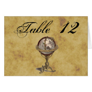 Antique Globe, Distressed BG Table Number
