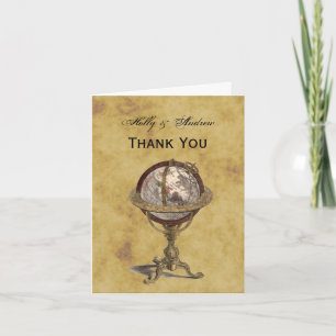 Antique Globe, Distressed BG Thank You Card