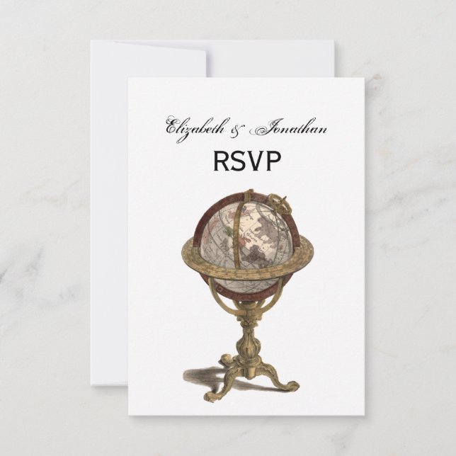 Antique Globe, White BG RSVP (Front)