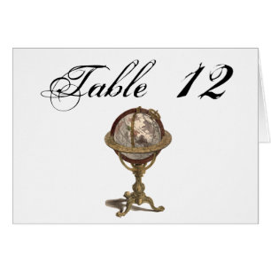 Antique Globe, White BG Table Number