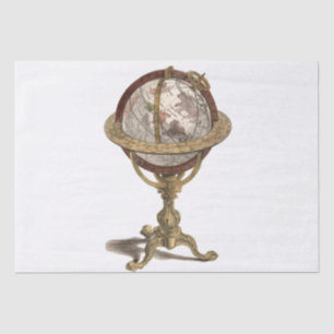 Antique Globe, White BG Tissue Paper