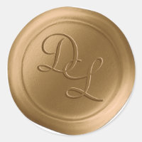 Antique Gold 2 Letter Monogram Wax Seal Stickers