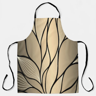 Antique Gold Creative Leave Pattern Apron