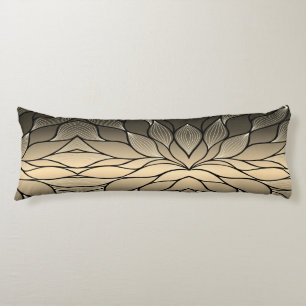 Antique Gold Creative Leave Pattern  Body Cushion