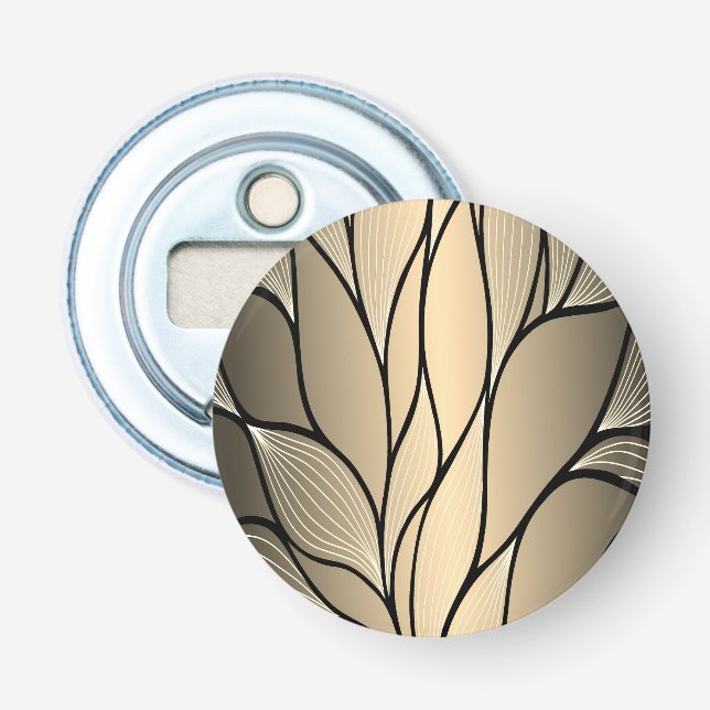 Antique Gold Creative Leave Pattern  Bottle Opener (Front)