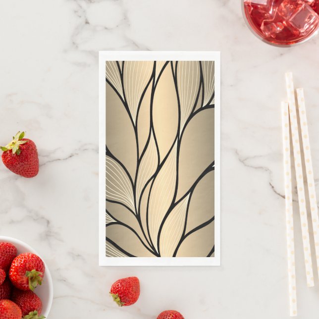 Antique Gold Creative Leave Pattern  Napkin (Insitu)