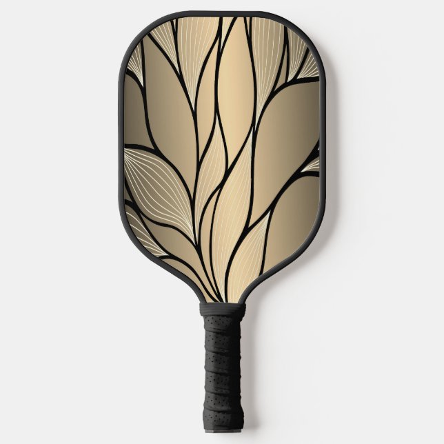 Antique Gold Creative Leave Pattern  Pickleball Paddle (Front)