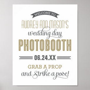 Antique Gold Custom Wedding Photo Booth Sign