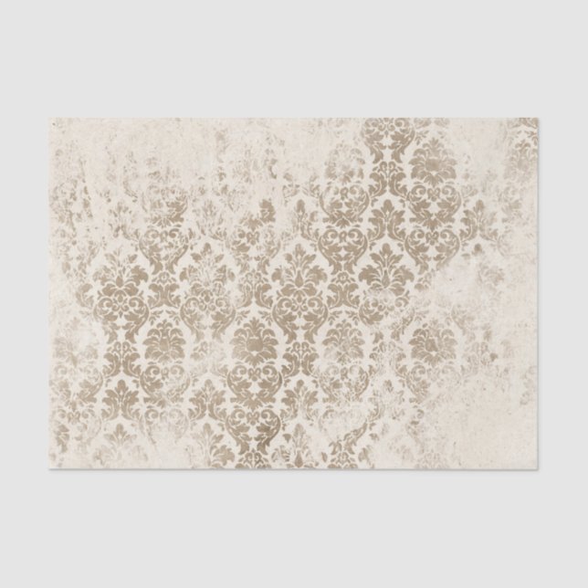 Antique Gold Damask  Tissue Paper (Front)
