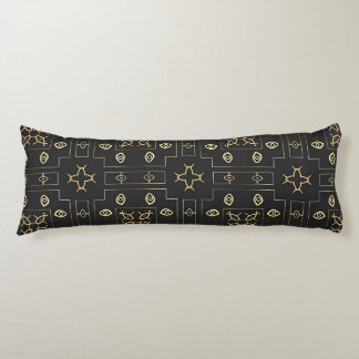 Antique Gold Eye Motif on Black Body Cushion