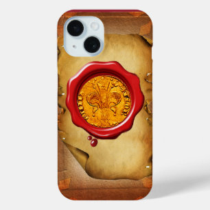 ANTIQUE GOLD FLORENTINE FORINT wax parchment iPhone 15 Case