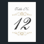 Antique Gold Flourish Wedding Table Number Card<br><div class="desc">Elegant gold flourish design. Matching invitation,  rsvp cards,  postage stamps and more in the Little Bayleigh Store.</div>