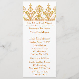 Antique Gold Formal Trim Motif Wedding Invitation