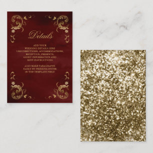 Antique Gold Frame Burgundy Red Details Enclosure Card