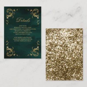 Antique Gold Frame Emerald Green Details Enclosure Card