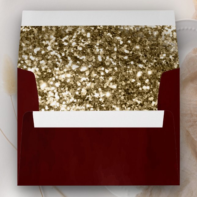 Antique Gold Glitter Burgundy Red Envelope (Creator Uploaded)