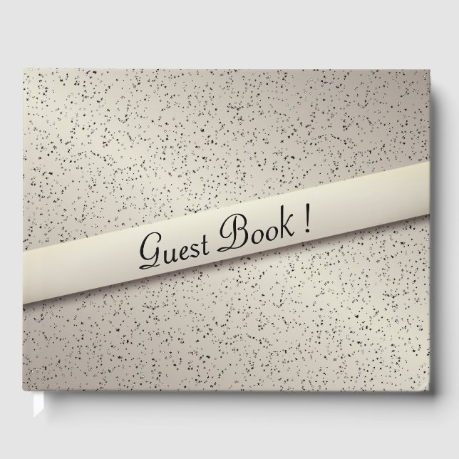 Antique Gold Glitter Guest Book (Front)