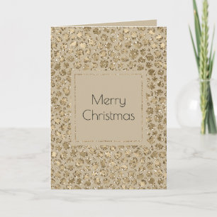 Antique Gold Glitter Leopard Print Card