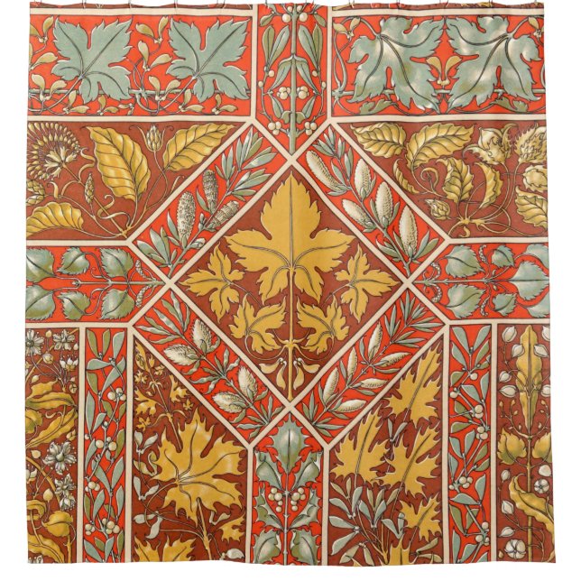Antique Gold Leaf Shower Curtain (Front)