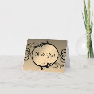 Antique Gold Mirror Thank You Card Blank Inside