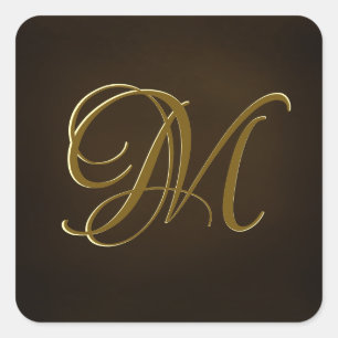 Antique Gold Script Monogram Personalised Seal