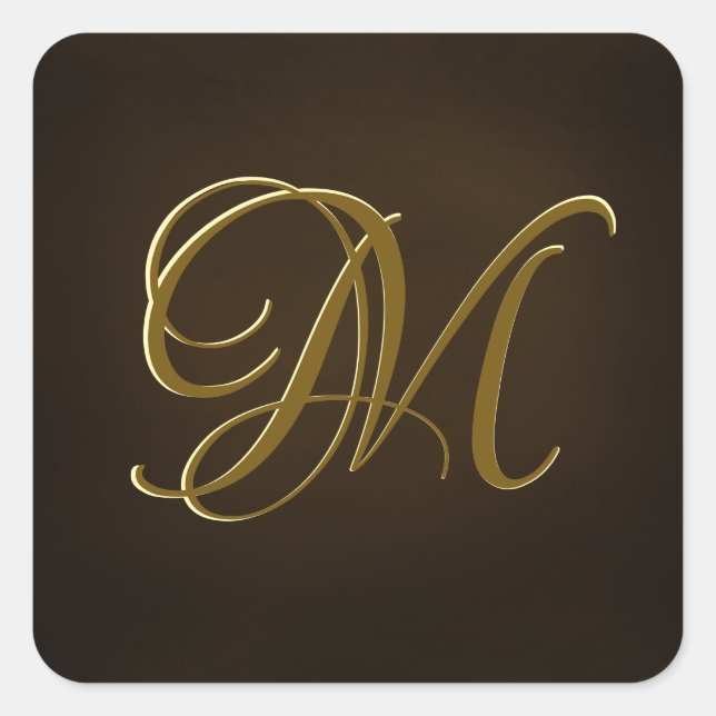 Antique Gold Script Monogram Personalised Seal (Front)